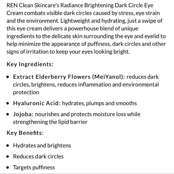 🌟$30 REN BRIGHTENING DARK CIRCLE EYE CREAM - Picture 5 of 10